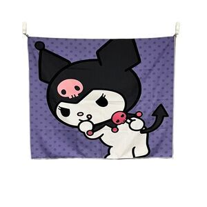Sanrio Kuromi Cheeky But Charming Purple Black Wall Hanging Tapestry
